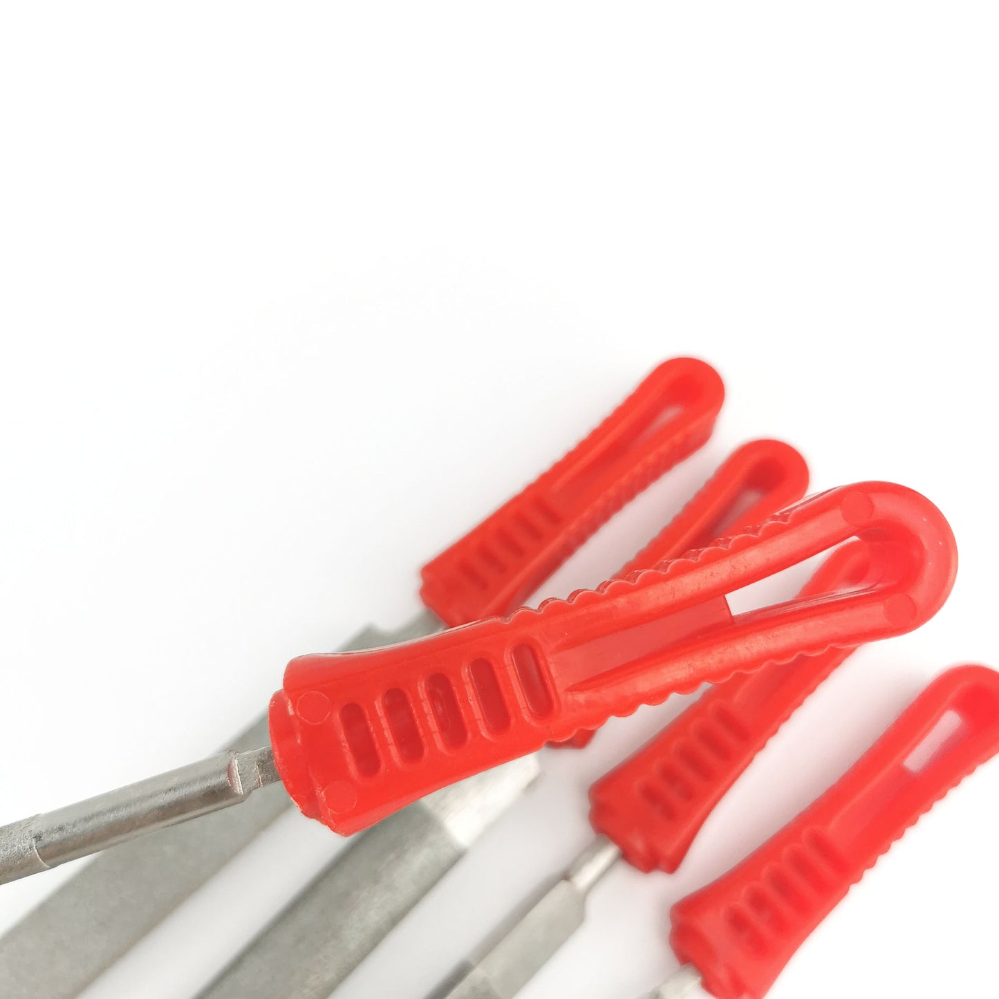 Lima de Aguja de Diamante de Acero de Aleación Endurecida – Incluye lima plana, cuadrada, triangular, redonda y media caña.