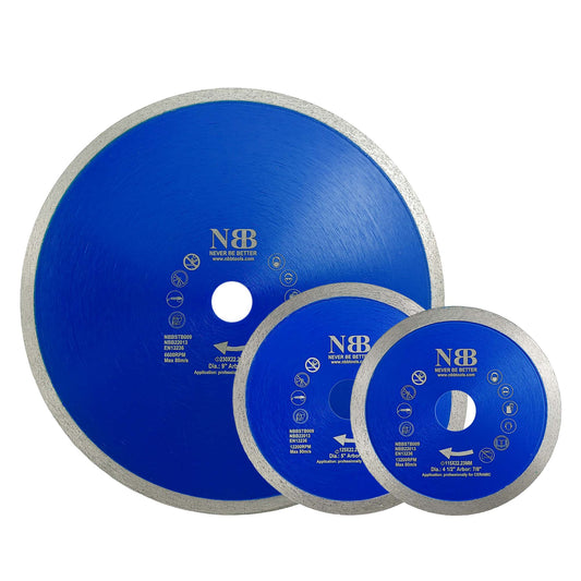 NBB Disco de corte de diamante sierra de diamante con altura de 8mm cuchilla continua espesor 1,4mm hoja diamante corte profesional de Porcelanico Cerámica Azulejo Mármol Granito Piedra