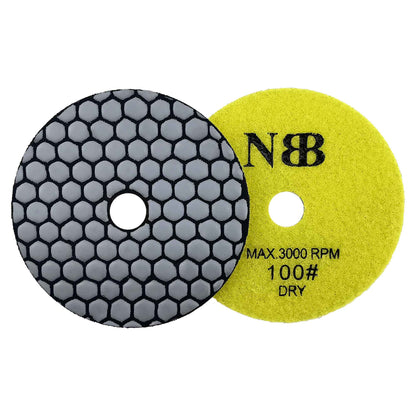 NBB Diamantpolierscheiben 4" (100 mm) Diamantschleifscheibe für Trockenpolieren von Granit, Marmor, Stein und Keramik mit Nylonrücken, für ein gutes Finish 