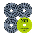 NBB Almohadillas de pulido de diamante 2" 50mm disco de renovación lijado diamante para Pulir en seco y humedo granito mármol piedra granito cerámica con respaldo de nylon buen acabado(50#,  100#， 200#， 400#)