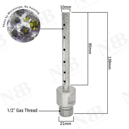 NBB Fresa de diamante, forma de dedo, broca de fresado de diamante para ampliar y dar forma al agujero en porcelana,cerámica,baldosas,granito,mármol, en seco o húmedo (1/2" Gas, plana)
