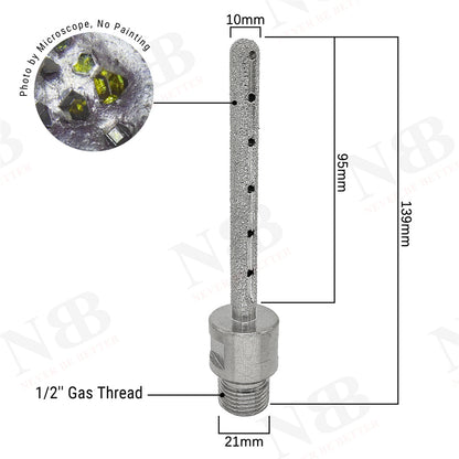 NBB Fresa de diamante,forma de dedo,broca de fresado de diamante para ampliar y dar forma al agujero en porcelana,cerámica,baldosas,granito,mármol, en seco o húmedo (1/2" Gas, redonda)