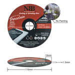 NBB 3-in-1 Geschweißte Diamantscheibe zum Schneiden und Schleifen von Granit, Marmor, Fliesen, Keramik, Porzellan, Stein, Metall und Fiberglas für Winkelschleifer