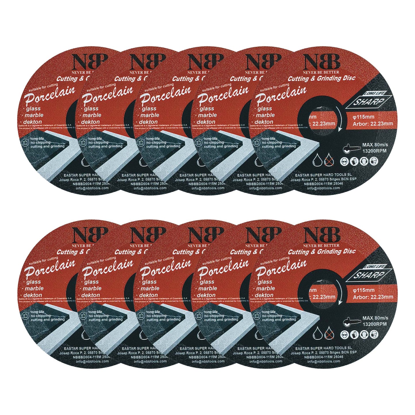 Disque diamanté soudé 3 en 1 NBB pour la découpe et le meulage du granit, du marbre, du carrelage, de la céramique, de la porcelaine, de la pierre, du métal et de la fibre de verre pour meuleuse d'angle