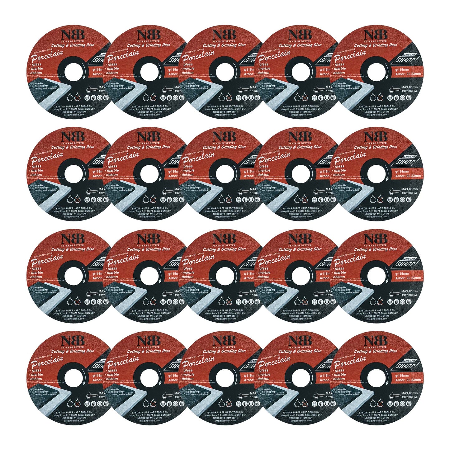 Disque diamanté soudé 3 en 1 NBB pour la découpe et le meulage du granit, du marbre, du carrelage, de la céramique, de la porcelaine, de la pierre, du métal et de la fibre de verre pour meuleuse d'angle
