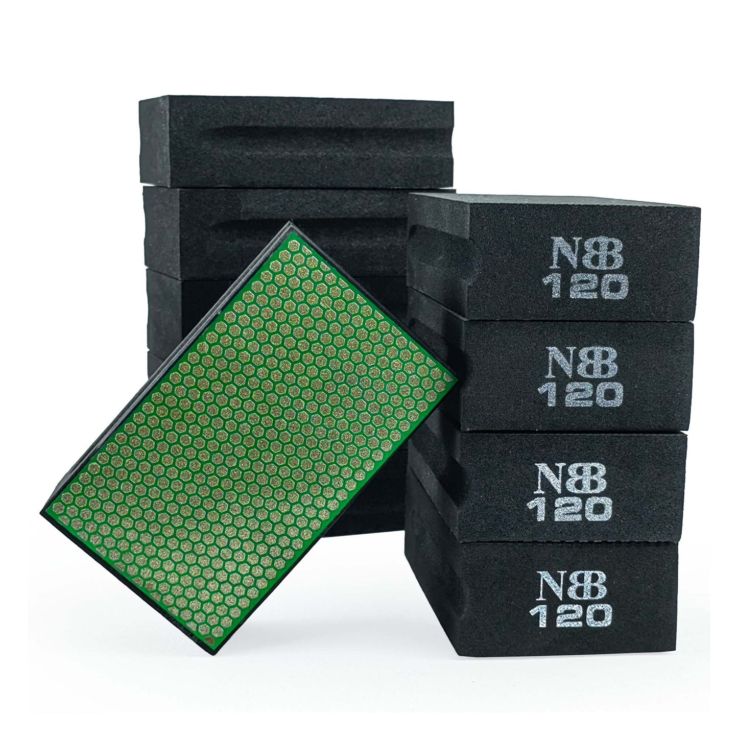 NBB Almohadilla diamantada para lijar y pulir, bloques diamante de lijado/pulido, almohadillas a mano de diamante con respaldo de espuma para moliendar granito, mármol, piedra