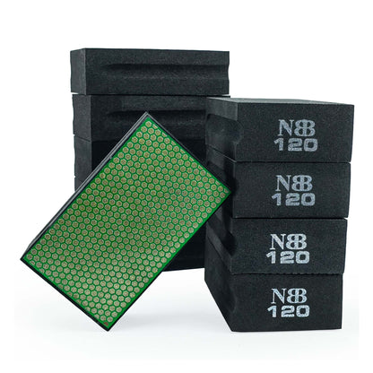 NBB Almohadilla diamantada para lijar y pulir, bloques diamante de lijado/pulido, almohadillas a mano de diamante con respaldo de espuma para moliendar granito, mármol, piedra