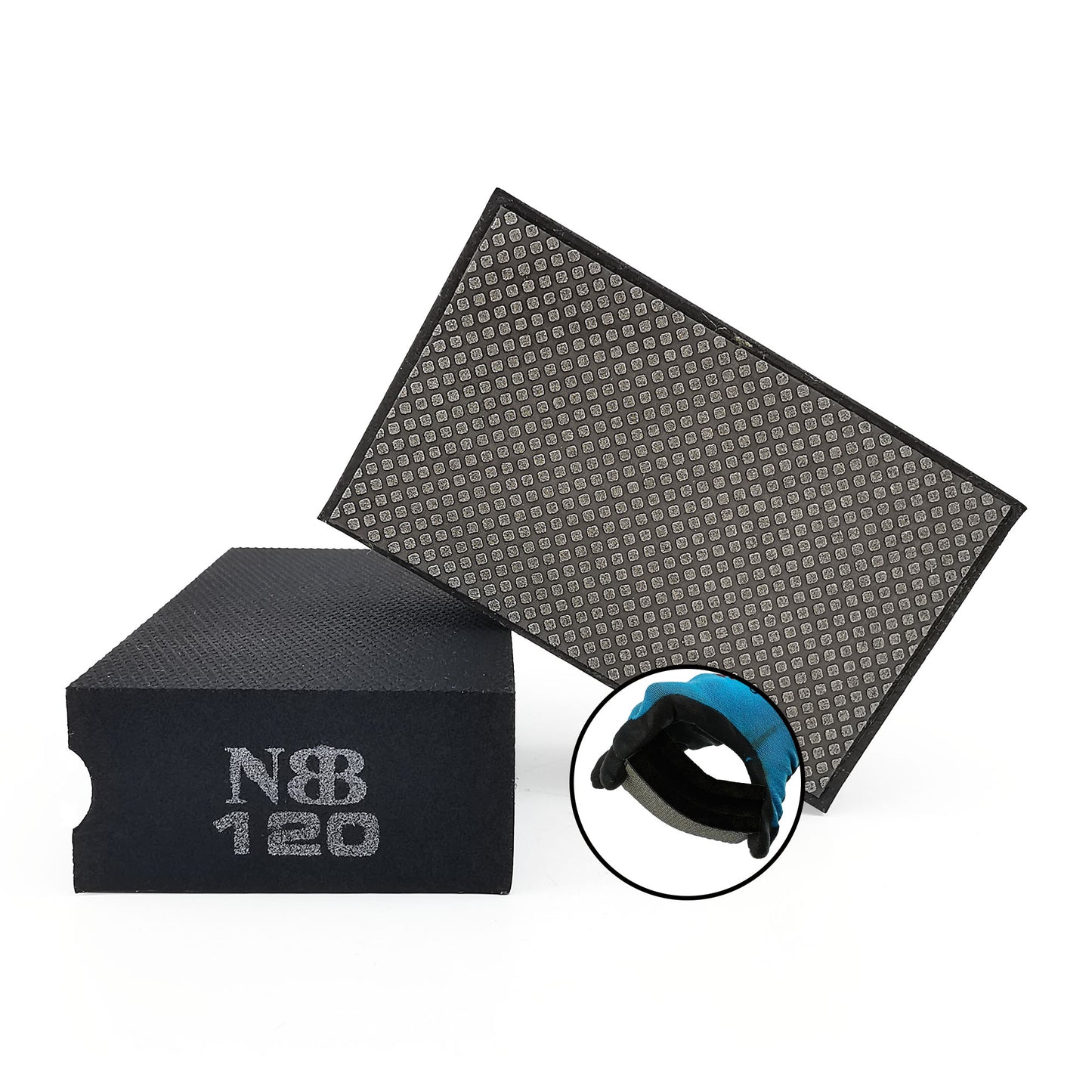 NBB Almohadilla diamantada para lijar y pulir, bloques diamante de lijado/pulido, almohadillas a mano de diamante con respaldo de espuma para moliendar granito, mármol, piedra