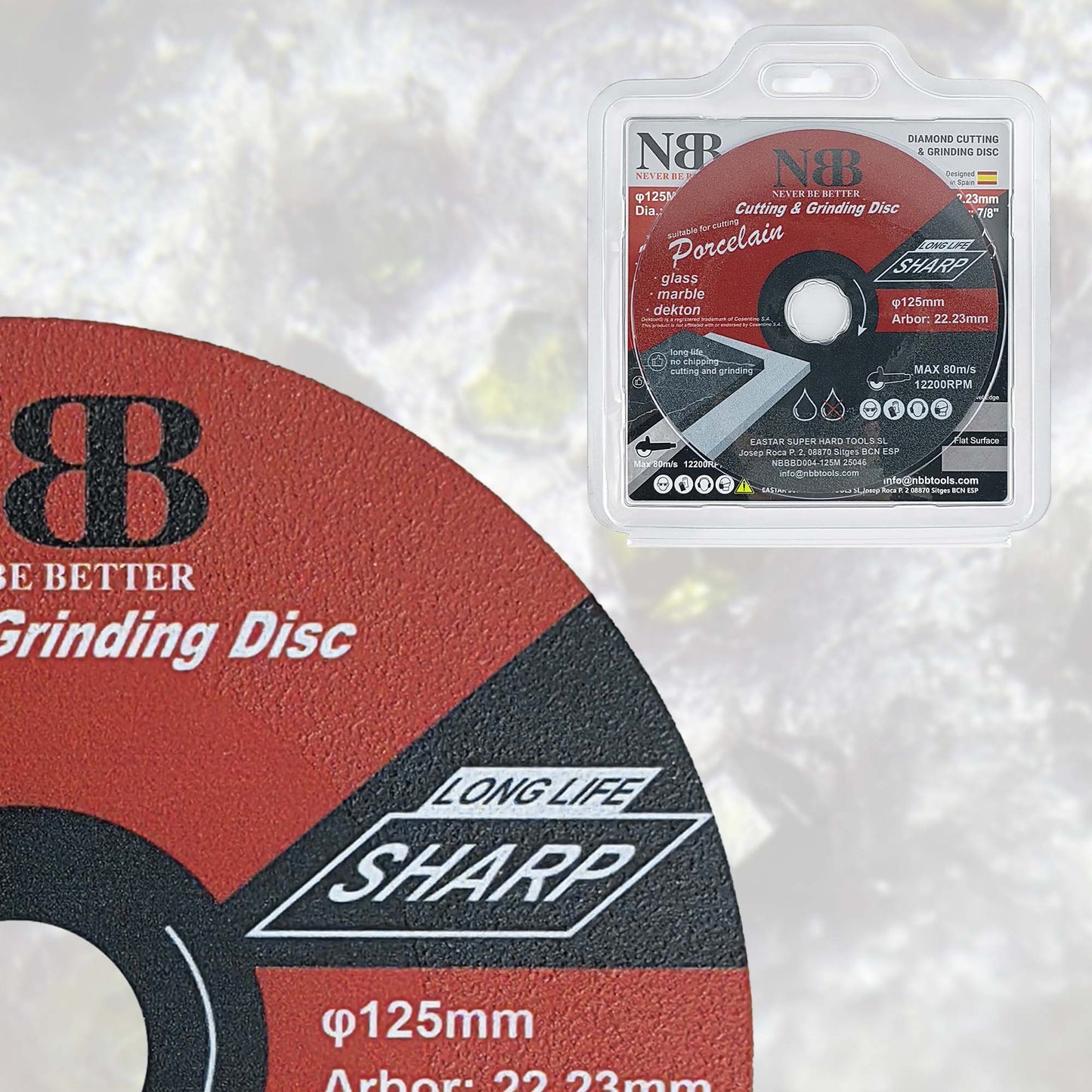 Disque diamanté soudé 3 en 1 NBB pour la découpe et le meulage du granit, du marbre, du carrelage, de la céramique, de la porcelaine, de la pierre, du métal et de la fibre de verre pour meuleuse d'angle
