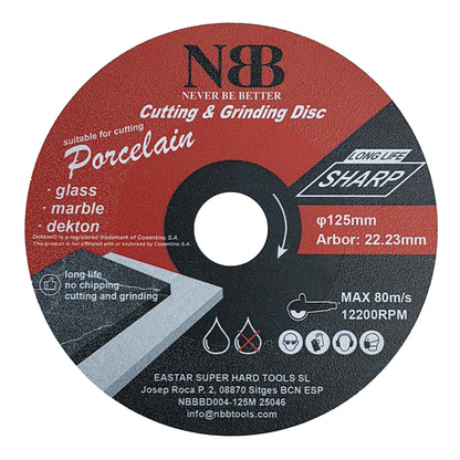 Disque diamanté soudé 3 en 1 NBB pour la découpe et le meulage du granit, du marbre, du carrelage, de la céramique, de la porcelaine, de la pierre, du métal et de la fibre de verre pour meuleuse d'angle
