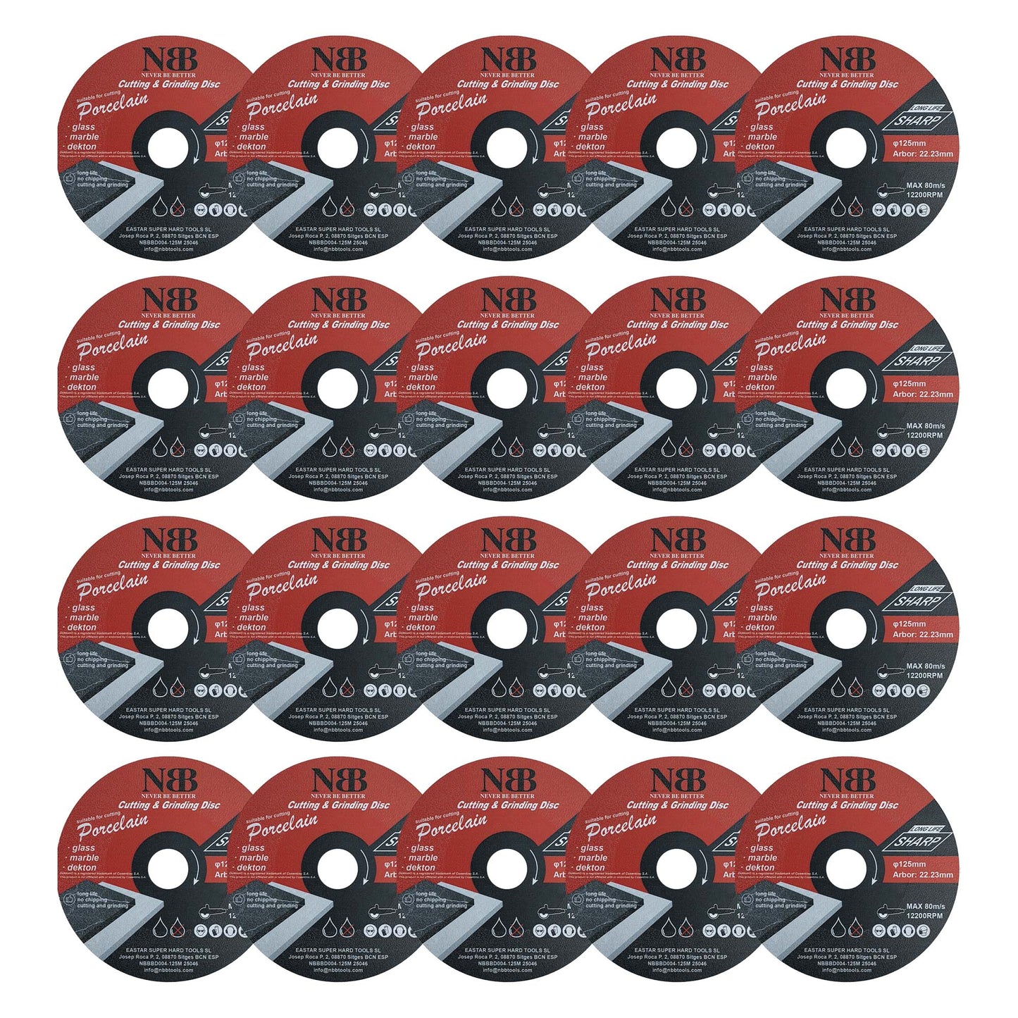 Disque diamanté soudé 3 en 1 NBB pour la découpe et le meulage du granit, du marbre, du carrelage, de la céramique, de la porcelaine, de la pierre, du métal et de la fibre de verre pour meuleuse d'angle