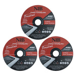 NBB 3-in-1 Geschweißte Diamantscheibe zum Schneiden und Schleifen von Granit, Marmor, Fliesen, Keramik, Porzellan, Stein, Metall und Fiberglas für Winkelschleifer