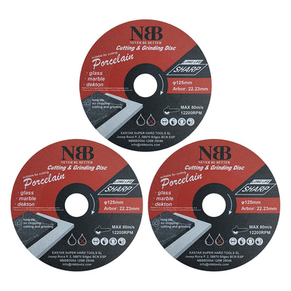 Disque diamanté soudé 3 en 1 NBB pour la découpe et le meulage du granit, du marbre, du carrelage, de la céramique, de la porcelaine, de la pierre, du métal et de la fibre de verre pour meuleuse d'angle