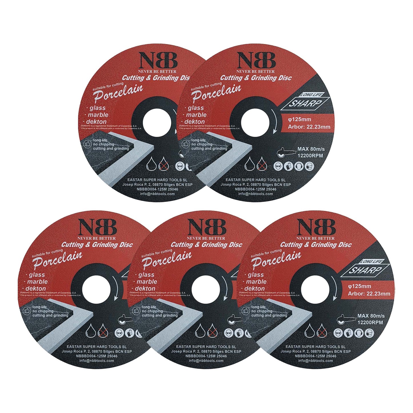 Disque diamanté soudé 3 en 1 NBB pour la découpe et le meulage du granit, du marbre, du carrelage, de la céramique, de la porcelaine, de la pierre, du métal et de la fibre de verre pour meuleuse d'angle