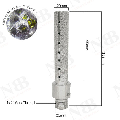 NBB Fresa de diamante, forma de dedo, broca de fresado de diamante para ampliar y dar forma al agujero en porcelana,cerámica,baldosas,granito,mármol, en seco o húmedo (1/2" Gas, plana)