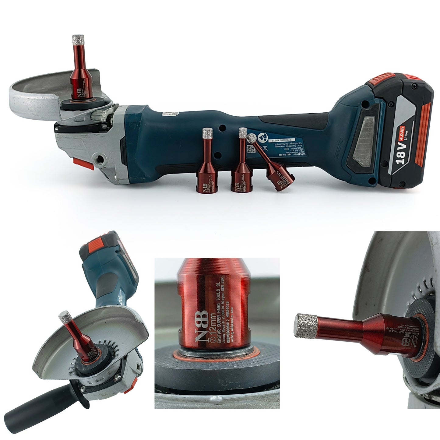 Foret diamanté NBB, fraise diamantée M14, foret à carottage diamanté pour perçage à sec et à l'eau dans la porcelaine dure, la céramique, le carrelage, le granit, le marbre, pour meuleuse d'angle