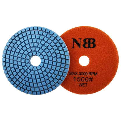 NBB Diamantpolierscheiben 4" (100 mm) Diamantschleifscheibe zur Nasspolitur von Granit, Marmor, Stein, Porzellan und Keramik mit Nylonrücken für ein gutes Finish 