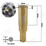 NBB Brocas de diamante con vástago hexagonal 12.5mm, corona diamante para taladrar en seco en porcelana,cerámica,baldosas,granito,azulejo, meyor en húmedo, para perforadora de pistola y banco