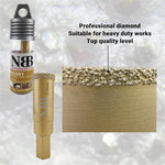 NBB Brocas de diamante con vástago hexagonal 12.5mm, corona diamante para taladrar en seco en porcelana,cerámica,baldosas,granito,azulejo, meyor en húmedo, para perforadora de pistola y banco