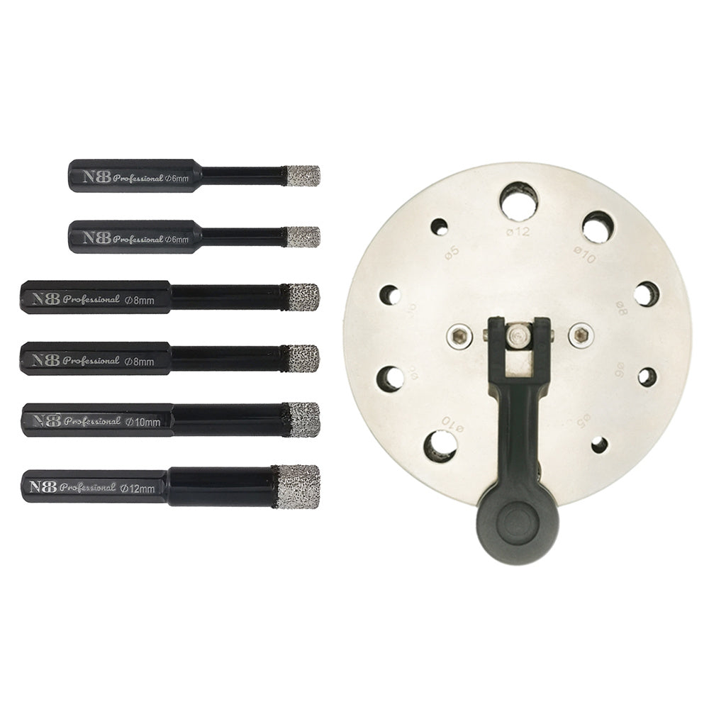 NBB Brocas de diamante con vástago hexagonal,corona diamante para taladrar, seco en porcelana,cerámica,baldosas,granito,azulejo, meyor en húmedo, en taladros de cable o sin cable(7, 6/6/8/8/10/12mm)