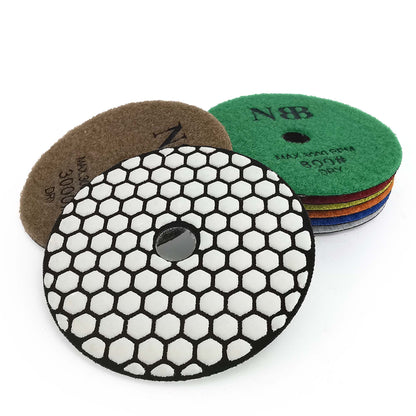NBB Diamantpolierscheiben 4" (100 mm) Diamantschleifscheibe für Trockenpolieren von Granit, Marmor, Stein und Keramik mit Nylonrücken, für ein gutes Finish 