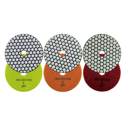 NBB Almohadilla de pulido de diamante solo son necesarios 3 pasos PRO para pulido en seco renovación eliminación en mármol granito piedra natural cerámica 100mm 4" con respaldo de nylon