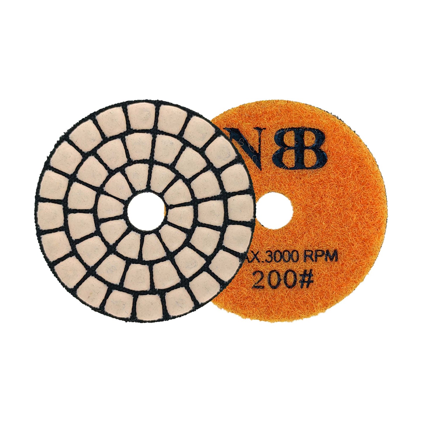 NBB Diamantpolierscheiben 2" 50mm Diamantschleifscheibe für Trocken- und Nasspolieren von Granit, Marmor, Stein und Keramik mit Nylonrücken für ein gutes Finish (50#, 100#, 200#, 400#) 