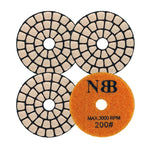NBB Almohadillas de pulido de diamante 2" 50mm disco de renovación lijado diamante para Pulir en seco y humedo granito mármol piedra granito cerámica con respaldo de nylon buen acabado(50#,  100#， 200#， 400#)
