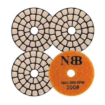 NBB Diamantpolierscheiben 2" 50mm Diamantschleifscheibe für Trocken- und Nasspolieren von Granit, Marmor, Stein und Keramik mit Nylonrücken für ein gutes Finish (50#, 100#, 200#, 400#) 