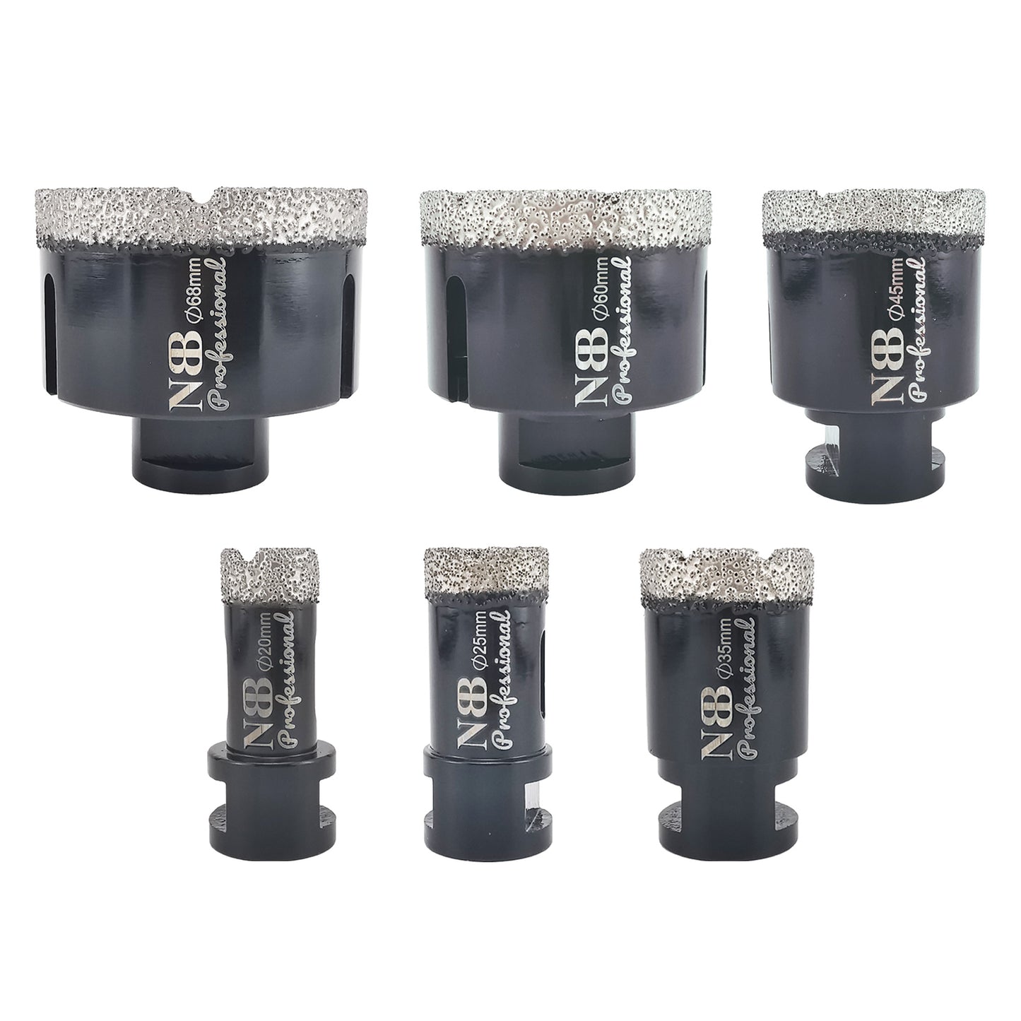 6pcs NBB Broca de diamante soldada al vacío con M14, para taladrar en seco y en húmedo profesionalmente en porcelana dura, cerámica,baldosas,granito,mármol,para Amoladora Angular