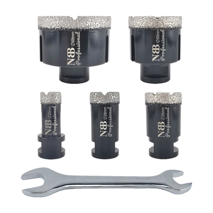 6pcs NBB Broca de diamante soldada al vacío con M14, para taladrar en seco y en húmedo profesionalmente en porcelana dura, cerámica,baldosas,granito,mármol,para Amoladora Angular