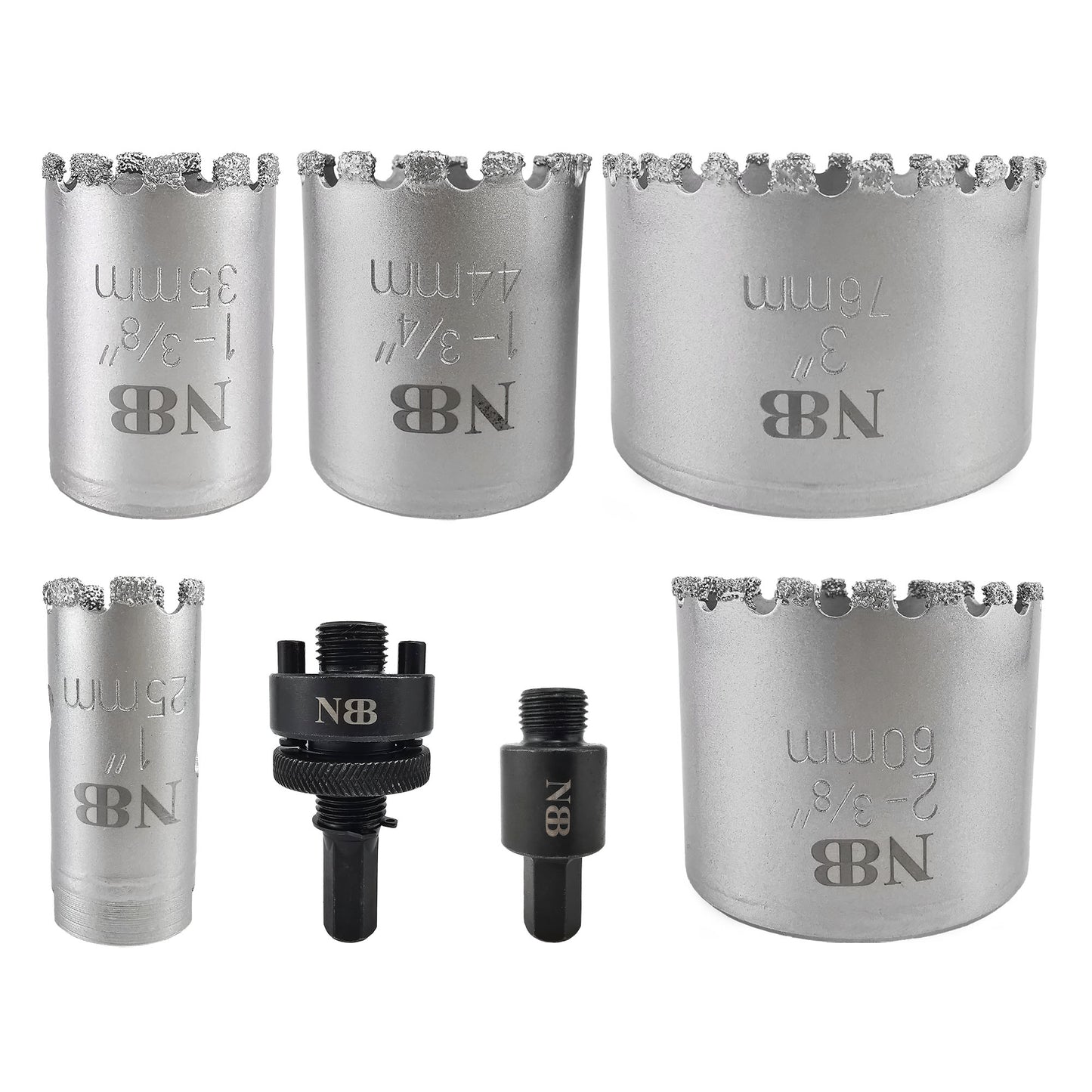 NBB Broca de diamante, corona diamante para taladrar en seco y en húmedo en porcelana dura, cerámica, baldosas, granito, mármol, azulejo, Conectado a Árbol, para Taladro de Pistola/Banco