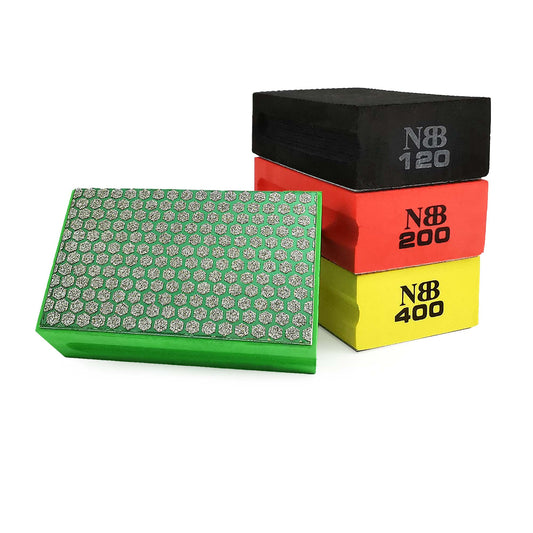 NBB Almohadilla diamantada para lijar y pulir, bloques diamante de lijado/pulido, almohadillas a mano de diamante con respaldo de espuma para moliendar granito, mármol, piedra