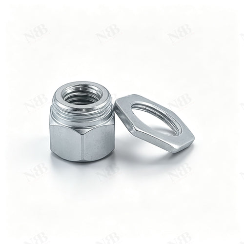 Flangia di supporto filettata M14 e adattatore per albero per ruote lamellari diamantate con foro da 22,23 mm.
