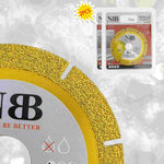 NBB Geschweißte Diamantscheibe, Diamanttrennscheibe, effizient zum Schleifen und Schneiden von Granit, Marmor, Fliesen, Keramik, Porzellan, Stein, Metall, Glas, trocken, 22,23 mm Schaft für Winkelschleifer (mittel)
