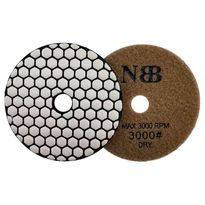 NBB Diamantpolierscheiben 4" (100 mm) Diamantschleifscheibe für Trockenpolieren von Granit, Marmor, Stein und Keramik mit Nylonrücken, für ein gutes Finish 