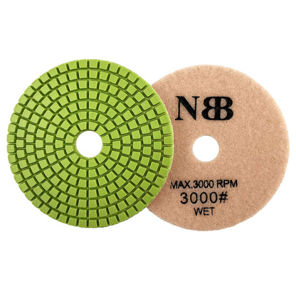 NBB Diamantpolierscheiben 4" (100 mm) Diamantschleifscheibe zur Nasspolitur von Granit, Marmor, Stein, Porzellan und Keramik mit Nylonrücken für ein gutes Finish 