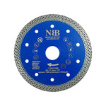 NBB Premium Diamanttrennscheibe, Diamantsägeblatt mit 10 mm Höhe, Kreuz-Turbosegment, 1,4 mm Dicke, 22,23 mm Aufnahme, Diamanttrennscheibe zum Trockenschneiden von Porzellan, Keramik und Fliesen 