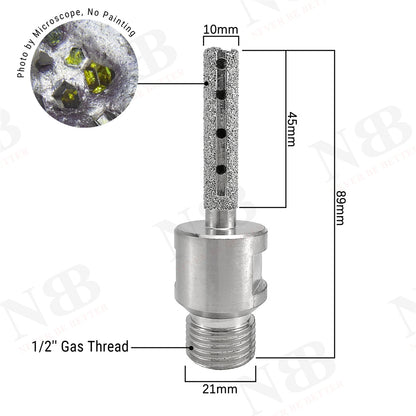 NBB Fresa de diamante, forma de dedo, broca de fresado de diamante para ampliar y dar forma al agujero en porcelana,cerámica,baldosas,granito,mármol, en seco o húmedo (1/2" Gas, plana)
