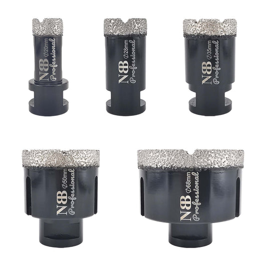 NBB Broca de diamante soldada al vacío con M14, para taladrar en seco y en húmedo profesionalmente en porcelana dura, cerámica, baldosas, granito, mármol, rápida, para Amoladora Angular(PRO EAVBDDBM)