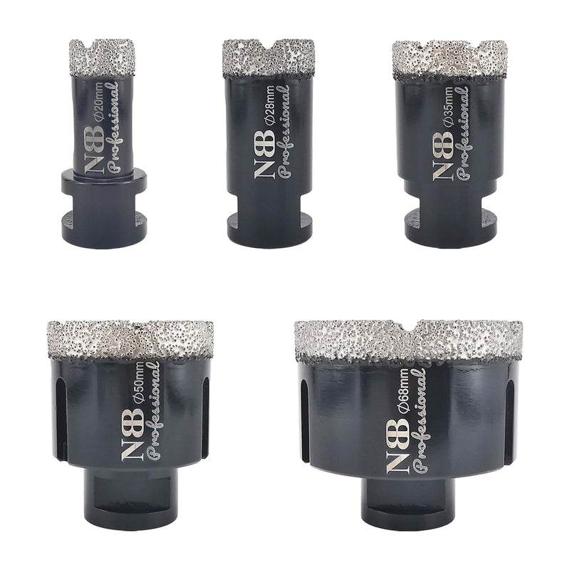 NBB Broca de diamante soldada al vacío con M14, para taladrar en seco y en húmedo profesionalmente en porcelana dura, cerámica, baldosas, granito, mármol, rápida, para Amoladora Angular(PRO EAVBDDBM)