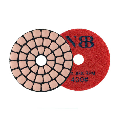 NBB Diamantpolierscheiben 2" 50mm Diamantschleifscheibe für Trocken- und Nasspolieren von Granit, Marmor, Stein und Keramik mit Nylonrücken für ein gutes Finish (50#, 100#, 200#, 400#) 
