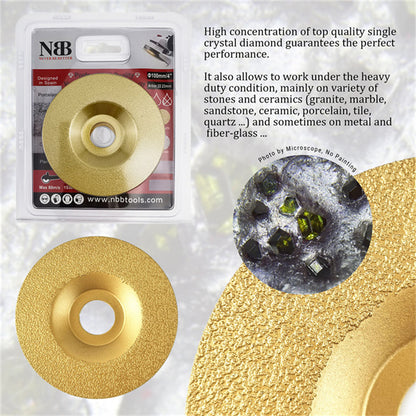 NBB Disco de diamante soldado Eficiencia de la hoja de diamante Vida útil para el pulido y corte en granito mármol baldosas cerámica porcelana amoladora angular (Medio)