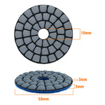 NBB Almohadillas de pulido de diamante 2" 50mm disco de renovación lijado diamante para Pulir en seco y humedo granito mármol piedra granito cerámica con respaldo de nylon buen acabado(50#,  100#， 200#， 400#)