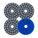 NBB Almohadillas de pulido de diamante 2" 50mm disco de renovación lijado diamante para Pulir en seco y humedo granito mármol piedra granito cerámica con respaldo de nylon buen acabado(50#,  100#， 200#， 400#)
