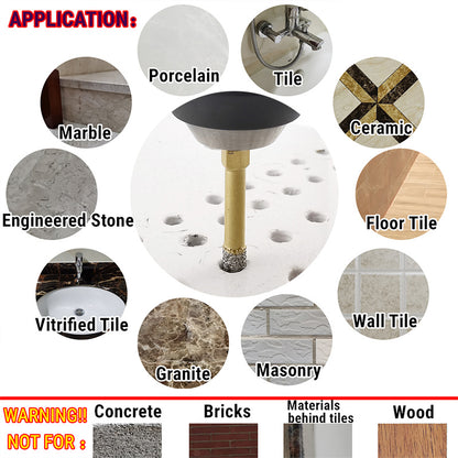 NBB Brocas de diamante con vástago hexagonal E6.3mm, corona diamante para taladrar en seco en porcelana, cerámica, baldosas, granito, azulejo, meyor en húmedo (5, 5/6/8/10/12mm)
