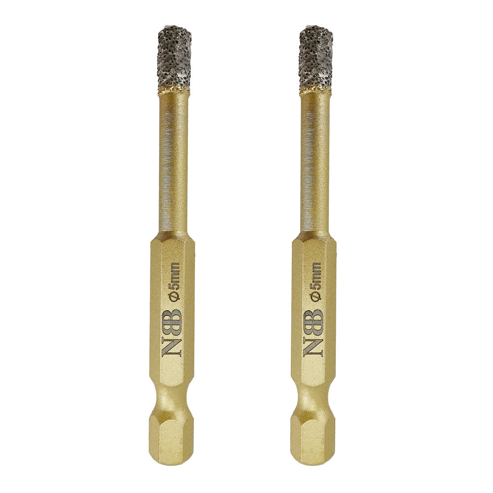 NBB Brocas de diamante con vástago hexagonal E6.3mm, corona diamante para taladrar en seco en porcelana, cerámica, baldosas, granito, azulejo, meyor en húmedo (2pcs)