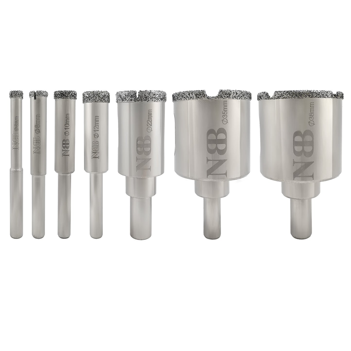 NBB Brocas de diamante con mango redondo corona diamante taladrar en húmedo en mármol piedra lujo cerámica granito azulejo vidrio niquelado para taladros de banco o de pistola