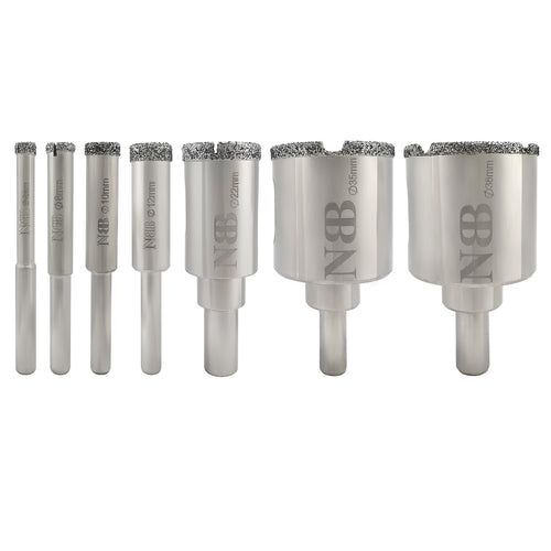 NBB Brocas de diamante con mango redondo corona diamante taladrar en húmedo en mármol piedra lujo cerámica granito azulejo vidrio niquelado para taladros de banco o de pistola