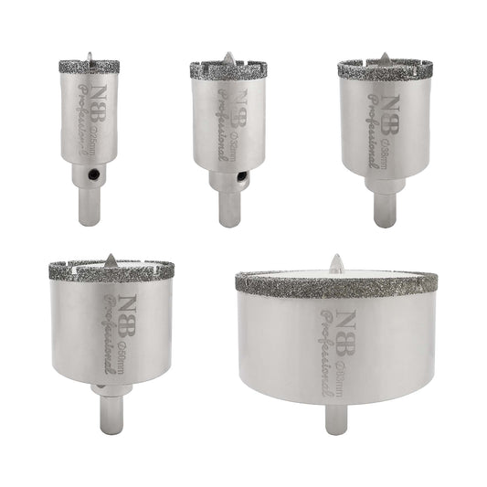 NBB Brocas de diamante con vástago triangular, corona diamante, taladrar en húmedo en mármol, piedra lujo, cerámica, granito, azulejo, vidrio, tec. galvanizada, en taladros de cable o sin cable